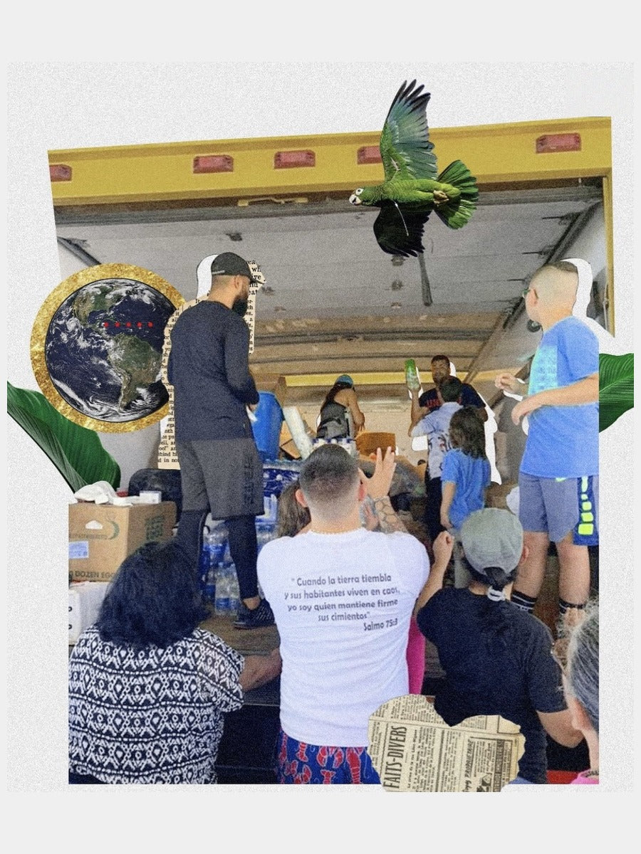 DASH FOR HIM aid distribution from the truck in Puerto Rico