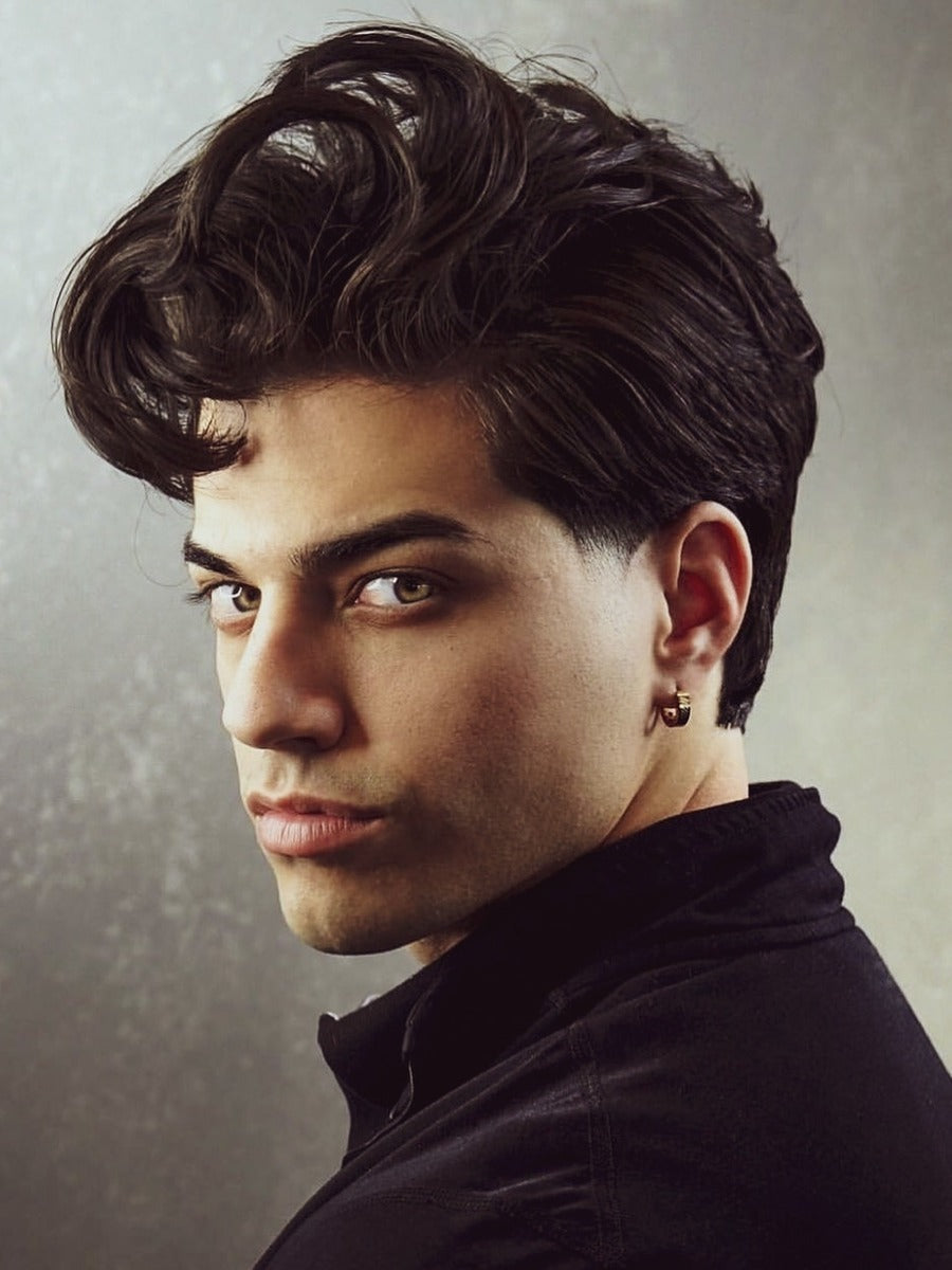 Hair clay for thick hair: man with thick, voluminous wavy hair controlled without weight