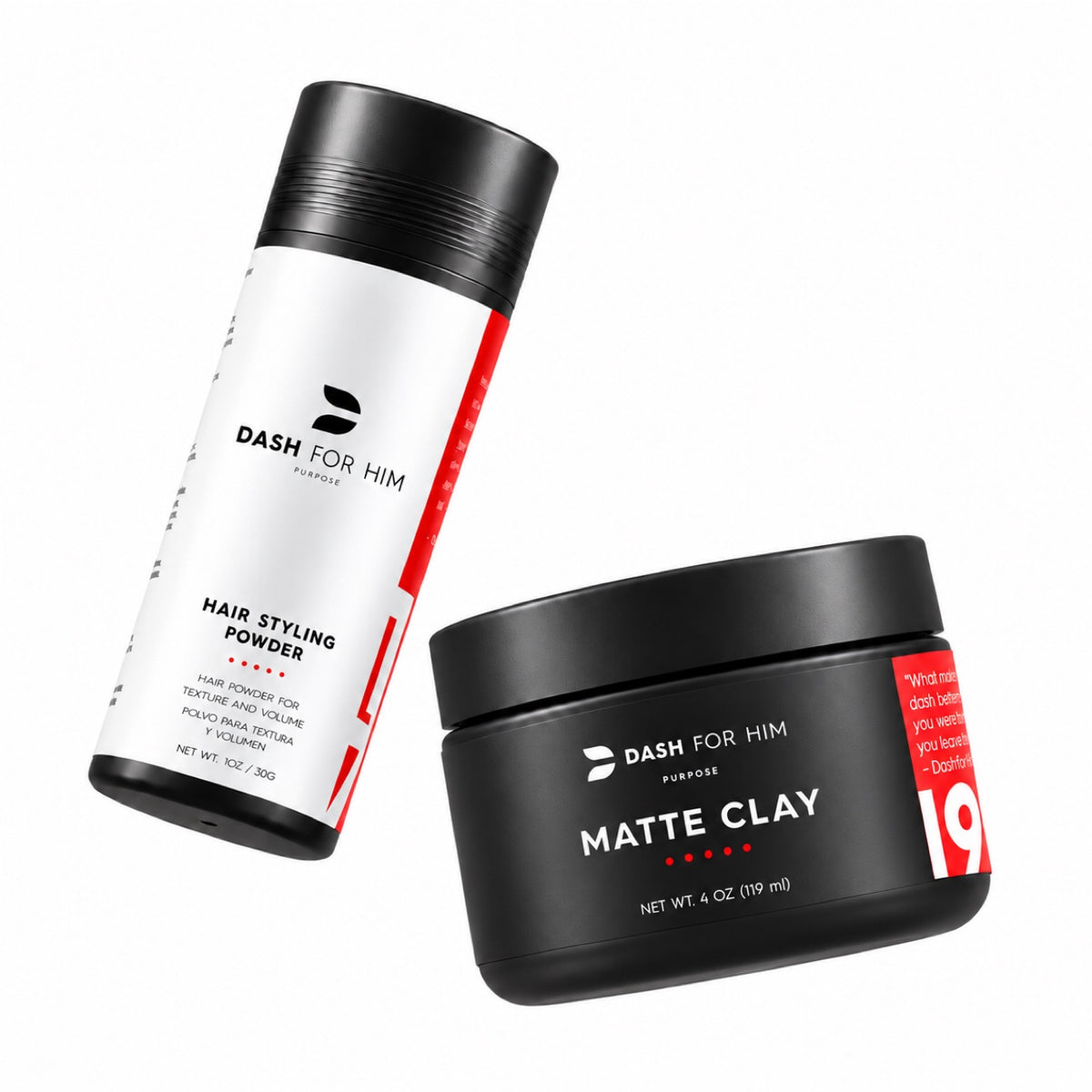DASH FOR HIM Hair Styling Powder and Matte Clay — the Powder + Clay Set